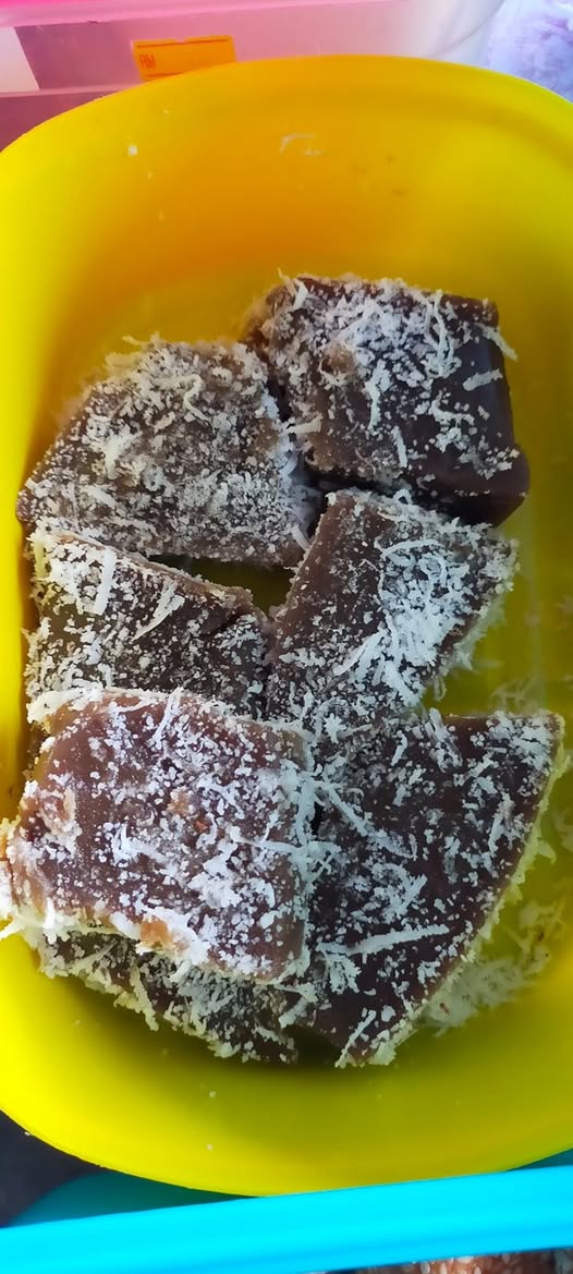 Kuih topped with grated coconut